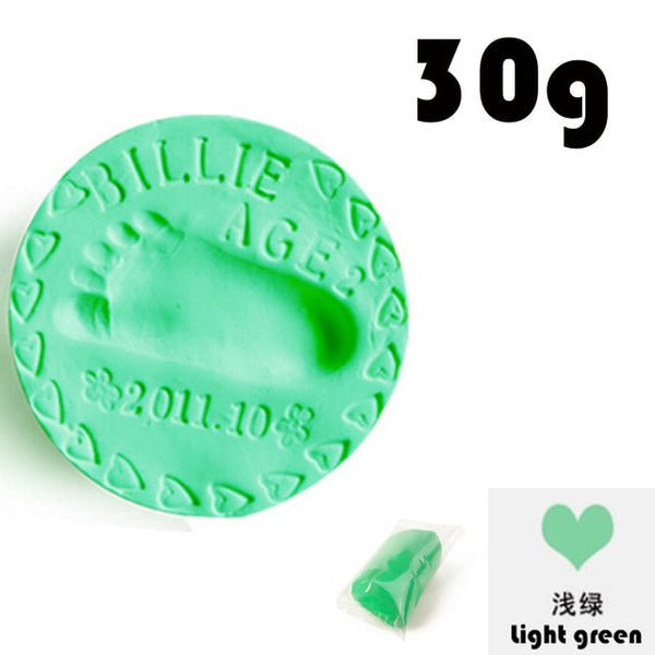 1pc baby footprint Clay Imprint Kit Casting Baby Hand Print Air Drying Soft Parent-child Hand Ink Pad Fingerprint Memory 30g