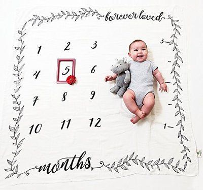 Baby Cartoon Pattern Photography Props Blankets Newborns Grow Milestone Photo Background Props Calendar Backdrop Cloth Play Mats