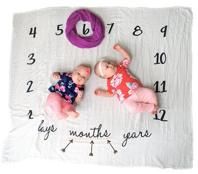 Baby Cartoon Pattern Photography Props Blankets Newborns Grow Milestone Photo Background Props Calendar Backdrop Cloth Play Mats