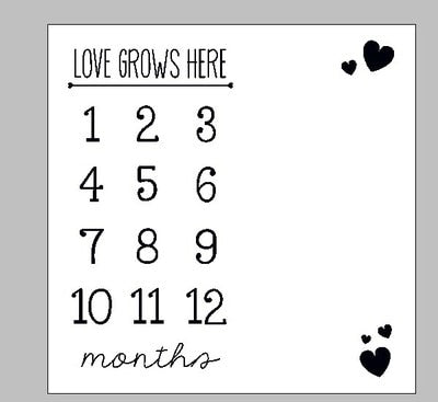 Baby Cartoon Pattern Photography Props Blankets Newborns Grow Milestone Photo Background Props Calendar Backdrop Cloth Play Mats