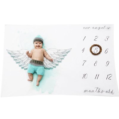 Baby Cartoon Pattern Photography Props Blankets Newborns Grow Milestone Photo Background Props Calendar Backdrop Cloth Play Mats