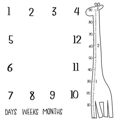 Baby Cartoon Pattern Photography Props Blankets Newborns Grow Milestone Photo Background Props Calendar Backdrop Cloth Play Mats
