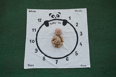 Baby Cartoon Pattern Photography Props Blankets Newborns Grow Milestone Photo Background Props Calendar Backdrop Cloth Play Mats