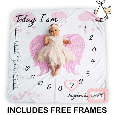 Baby Cartoon Pattern Photography Props Blankets Newborns Grow Milestone Photo Background Props Calendar Backdrop Cloth Play Mats