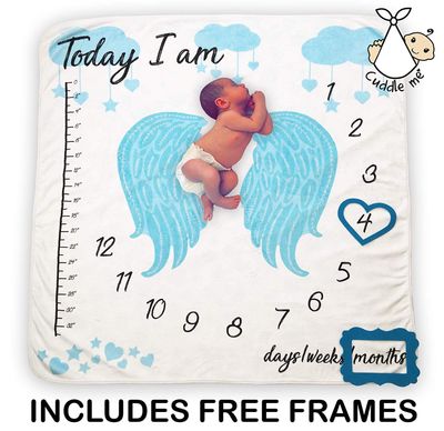 Baby Cartoon Pattern Photography Props Blankets Newborns Grow Milestone Photo Background Props Calendar Backdrop Cloth Play Mats