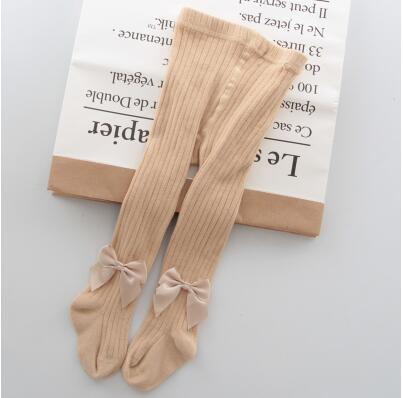 YWHUANSEN 0-8 Yrs Children Spring Autumn Winter Bowknot Tights Cotton Baby Girls Pantyhose Kids Infant Knitted Collant Tights