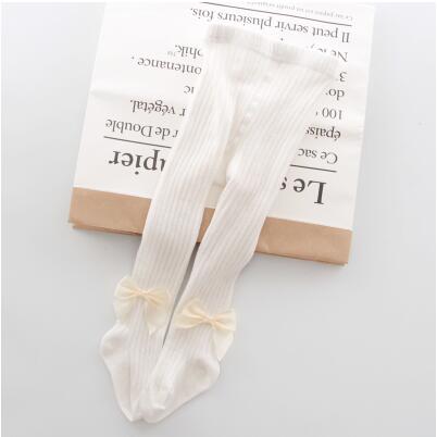 YWHUANSEN 0-8 Yrs Children Spring Autumn Winter Bowknot Tights Cotton Baby Girls Pantyhose Kids Infant Knitted Collant Tights
