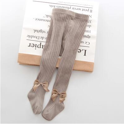 YWHUANSEN 0-8 Yrs Children Spring Autumn Winter Bowknot Tights Cotton Baby Girls Pantyhose Kids Infant Knitted Collant Tights
