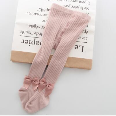 YWHUANSEN 0-8 Yrs Children Spring Autumn Winter Bowknot Tights Cotton Baby Girls Pantyhose Kids Infant Knitted Collant Tights