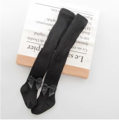 YWHUANSEN 0-8 Yrs Children Spring Autumn Winter Bowknot Tights Cotton Baby Girls Pantyhose Kids Infant Knitted Collant Tights
