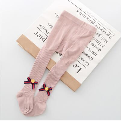 YWHUANSEN 0-8 Yrs Children Spring Autumn Winter Bowknot Tights Cotton Baby Girls Pantyhose Kids Infant Knitted Collant Tights