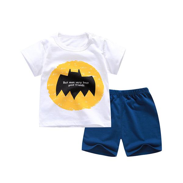 6M-6 Years Old 2pcs/set Baby Kids Suits Summer Children's Short Sleeve Short Pants Suit Cotton for Boys and Girls Child Clothing