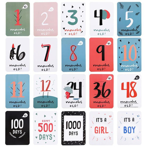 Month Sticker Baby Photography Milestone Newborn Milestone Photographic Props for Infant Growth Commemorative Card Number Prop