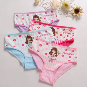 4 Pcs/Lot Cotton Soft Panties For Girls Lovely Baby Girls Underwear Cartoon Cat Briefs Breathable Children Panty Kids Underpants