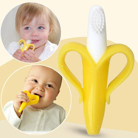 Baby Teethers Banana Safe Food Grade Silicone Toothbrush Teething Kids Baby Teethers Tooth Brush Dental Care Gifts Chew Toys