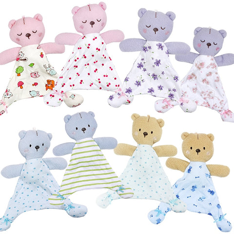 Baby Toys for 0-12 Months Bear Soothing Towel Soft Baby Doll for Newborns Cute Cartoon Animal Kids Stroller Toys
