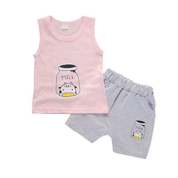 Casual Toddler Outfits Baby Boy Summer Clothes Newborn Boy Clothing Set Sports T-shirt+ Shorts Suits Leaves Print Clothes