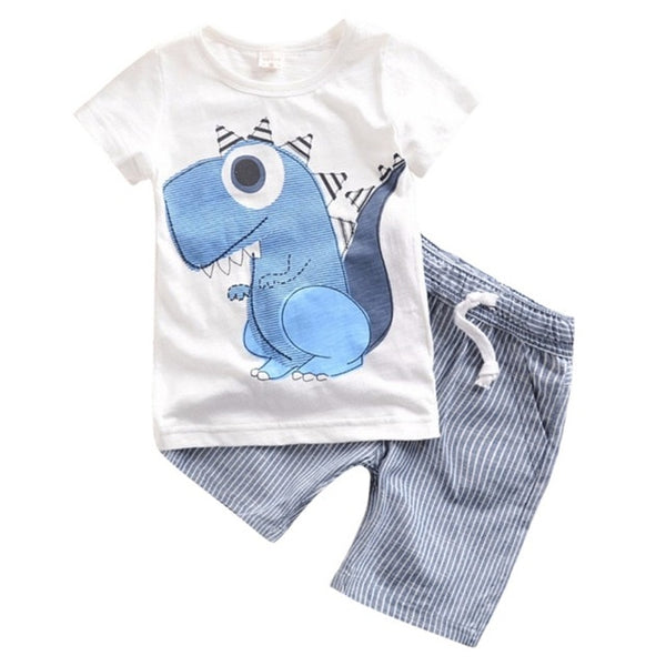Casual Toddler Outfits Baby Boy Summer Clothes Newborn Boy Clothing Set Sports T-shirt+ Shorts Suits Leaves Print Clothes