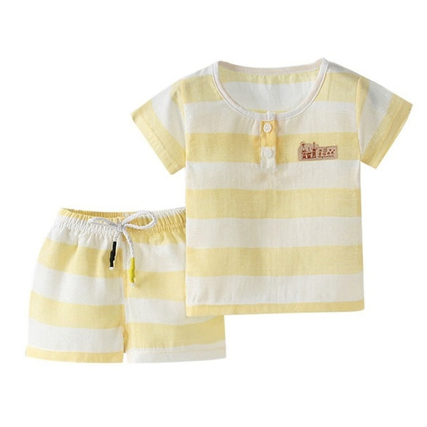 Casual Toddler Outfits Baby Boy Summer Clothes Newborn Boy Clothing Set Sports T-shirt+ Shorts Suits Leaves Print Clothes