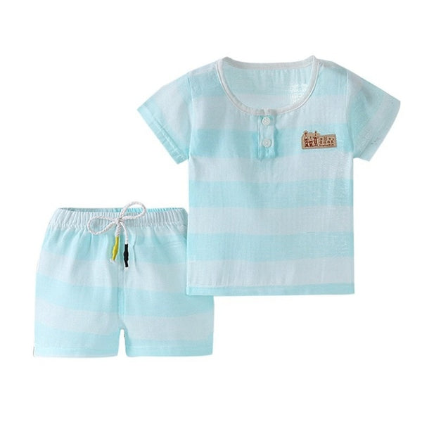 Casual Toddler Outfits Baby Boy Summer Clothes Newborn Boy Clothing Set Sports T-shirt+ Shorts Suits Leaves Print Clothes