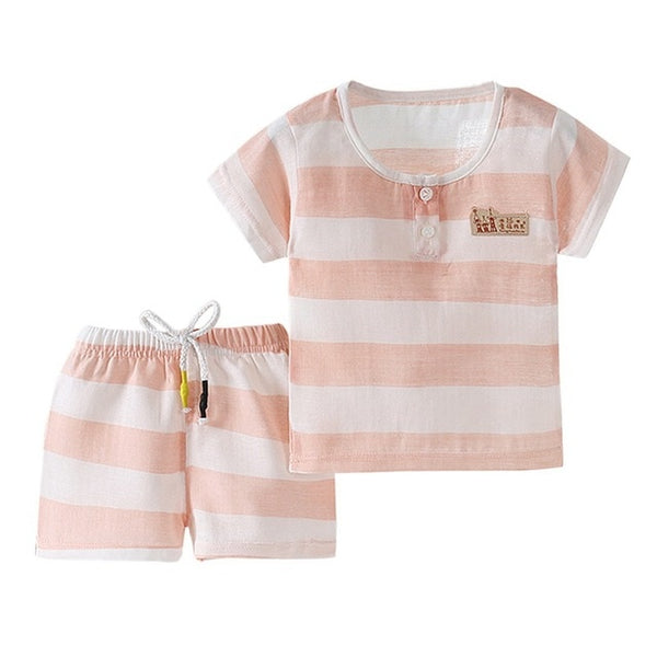 Casual Toddler Outfits Baby Boy Summer Clothes Newborn Boy Clothing Set Sports T-shirt+ Shorts Suits Leaves Print Clothes