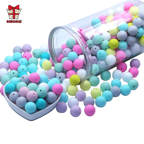 BOBO.BOX 9mm 50pcs Silicone Beads Pearl Silicone Food Grade Teething Beads DIY BPA Free Jewelry Baby Teether Toy Pacifier Chain