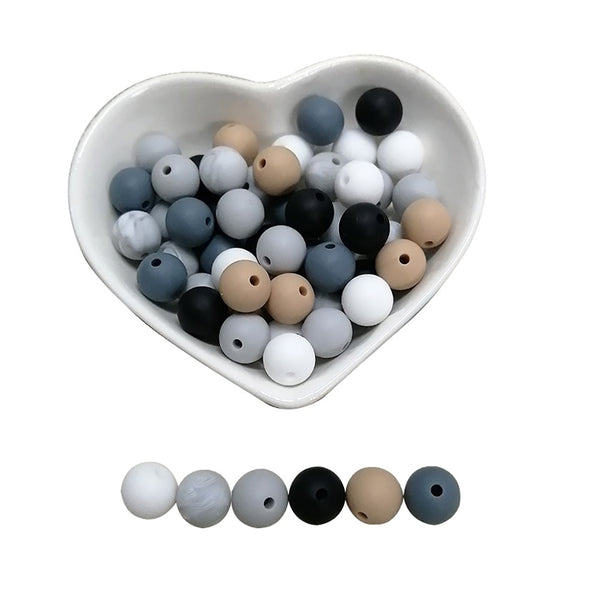 BOBO.BOX 9mm 50pcs Silicone Beads Pearl Silicone Food Grade Teething Beads DIY BPA Free Jewelry Baby Teether Toy Pacifier Chain