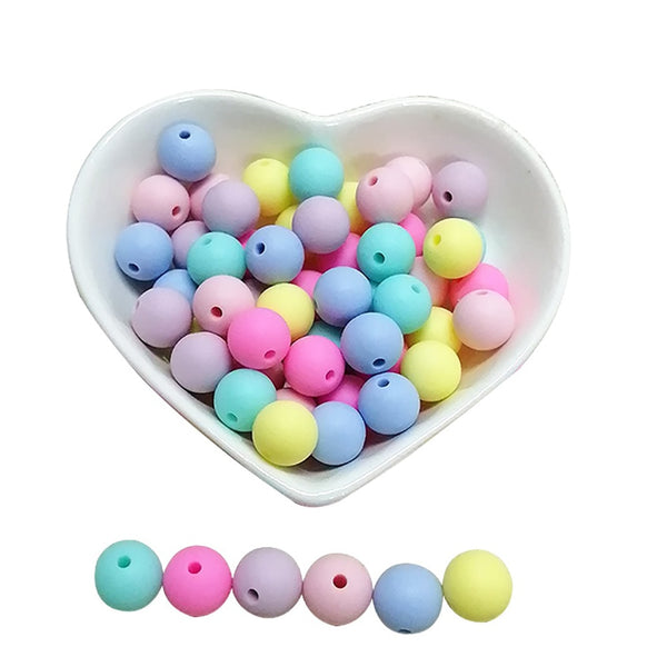 BOBO.BOX 9mm 50pcs Silicone Beads Pearl Silicone Food Grade Teething Beads DIY BPA Free Jewelry Baby Teether Toy Pacifier Chain