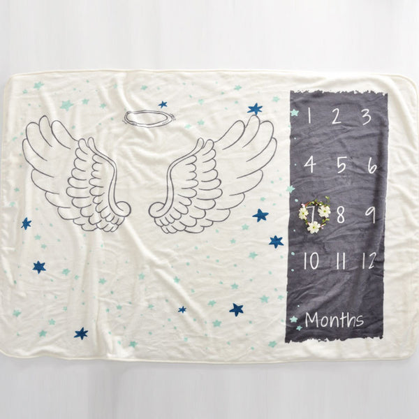 Baby Milestone Blanket Newborns growth memorial Stuff Cartoon Print Photography Monthly Background Cloth Babies gifts souvenirs