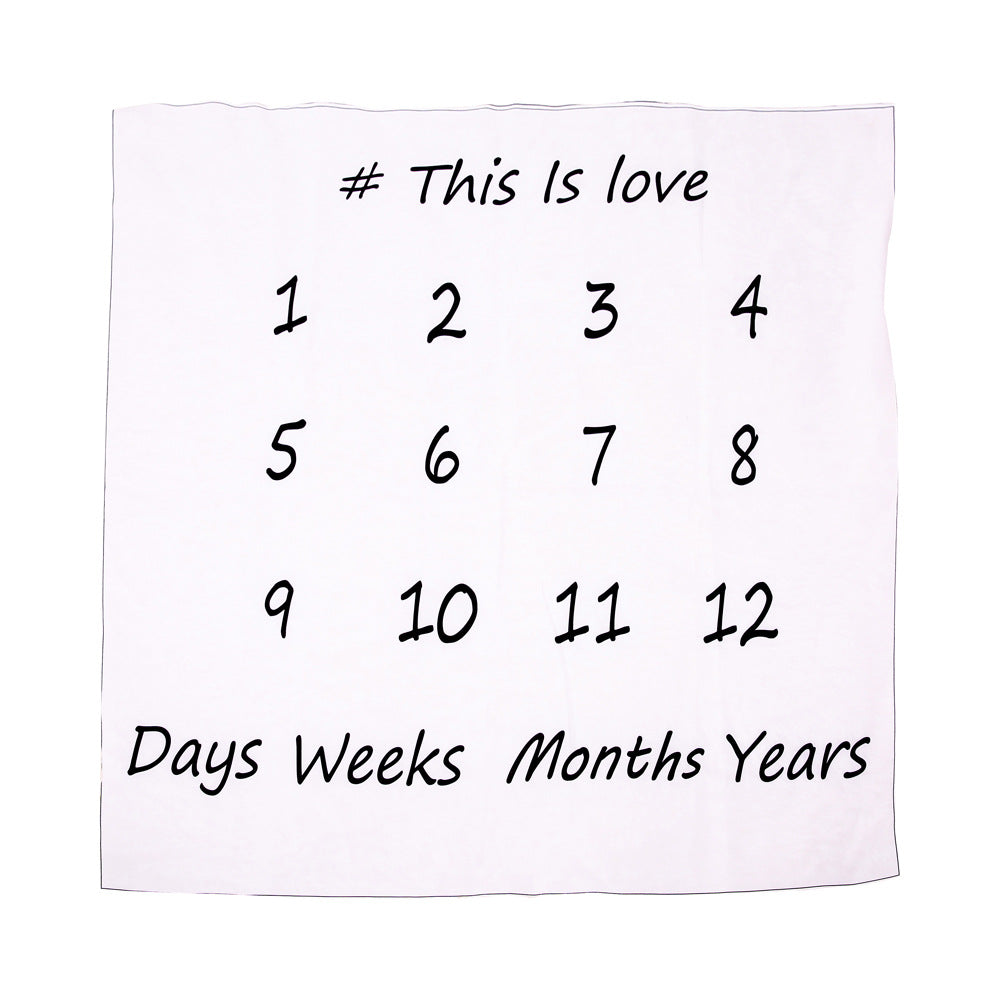 Baby Milestone Blanket Newborns growth memorial Stuff Cartoon Print Photography Monthly Background Cloth Babies gifts souvenirs