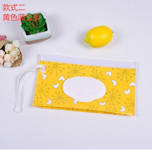 Baby Care Wet Wipe Box Eco-Friendly Wet Tissue Case Cleaning Wipes Container Case Portable Wet Wipe Bag EVA Snap Strap Wipes Bag