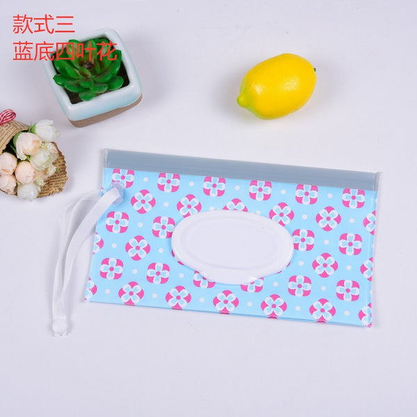Baby Care Wet Wipe Box Eco-Friendly Wet Tissue Case Cleaning Wipes Container Case Portable Wet Wipe Bag EVA Snap Strap Wipes Bag