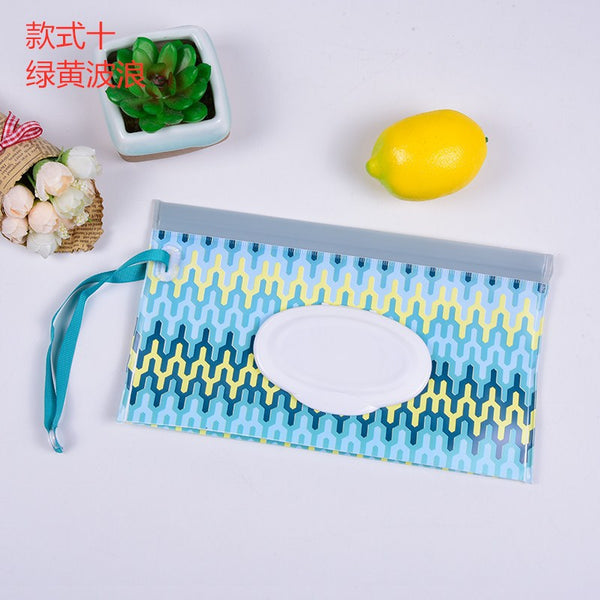 Baby Care Wet Wipe Box Eco-Friendly Wet Tissue Case Cleaning Wipes Container Case Portable Wet Wipe Bag EVA Snap Strap Wipes Bag