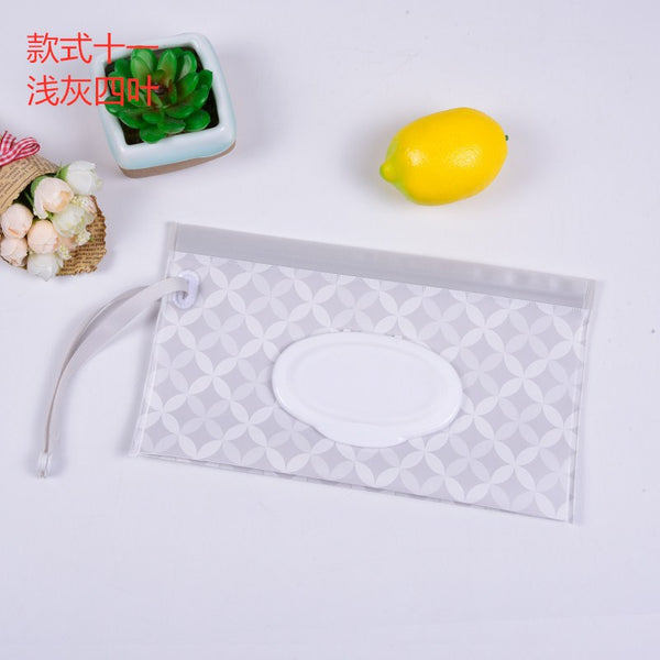 Baby Care Wet Wipe Box Eco-Friendly Wet Tissue Case Cleaning Wipes Container Case Portable Wet Wipe Bag EVA Snap Strap Wipes Bag