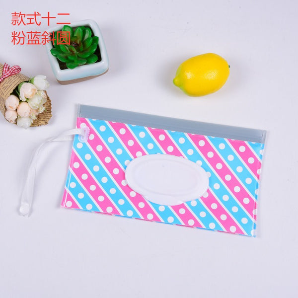 Baby Care Wet Wipe Box Eco-Friendly Wet Tissue Case Cleaning Wipes Container Case Portable Wet Wipe Bag EVA Snap Strap Wipes Bag