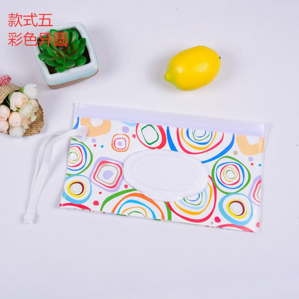 Baby Care Wet Wipe Box Eco-Friendly Wet Tissue Case Cleaning Wipes Container Case Portable Wet Wipe Bag EVA Snap Strap Wipes Bag