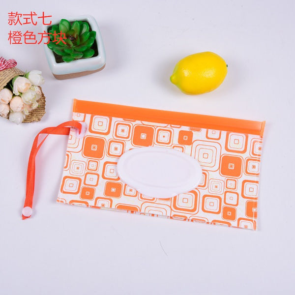 Baby Care Wet Wipe Box Eco-Friendly Wet Tissue Case Cleaning Wipes Container Case Portable Wet Wipe Bag EVA Snap Strap Wipes Bag