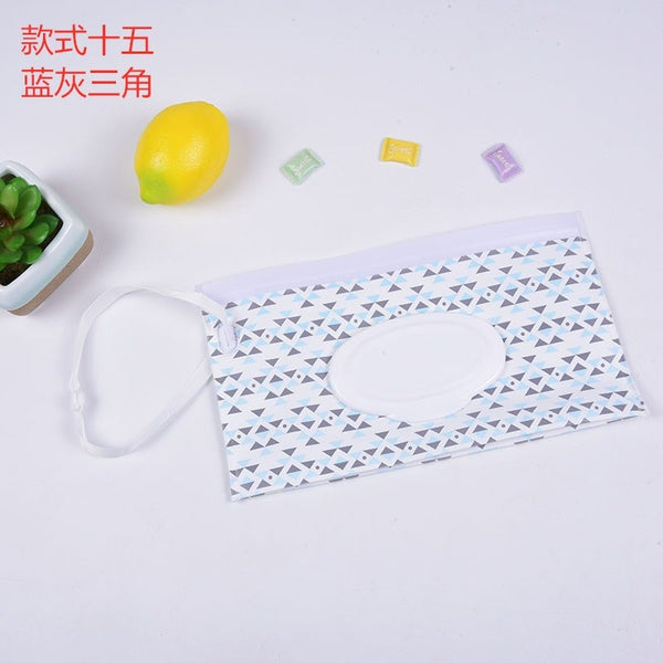 Baby Care Wet Wipe Box Eco-Friendly Wet Tissue Case Cleaning Wipes Container Case Portable Wet Wipe Bag EVA Snap Strap Wipes Bag