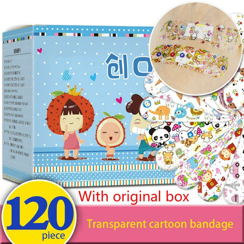120PCs Cartoon Bandages Adhesive Bandages Wound Plaster First Aid Hemostasis Band Aid Sterile Stickers for Children Kids