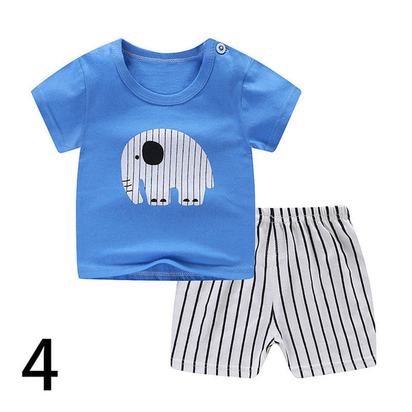 2020 Summer Boy Set Cartoon Cute Cotton Male Baby Set Toddler Boys Clothing Set Children Outfits Toddler Boy Kids Clothes TZ04