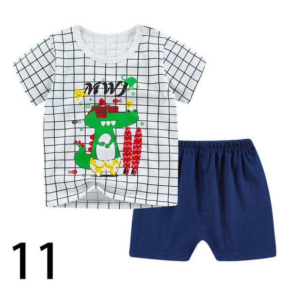 2020 Summer Boy Set Cartoon Cute Cotton Male Baby Set Toddler Boys Clothing Set Children Outfits Toddler Boy Kids Clothes TZ04