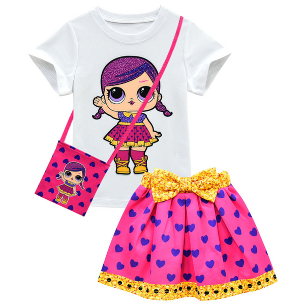 2020 Little Kids Girl Clothing Sets Summer Unicorn Baby Girls Clothes Short Sleeve T-Shirt+Pant Dress Children Lol Clothes Suits