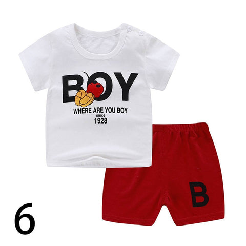 2020 Summer Boy Set Cartoon Cute Cotton Male Baby Set Toddler Boys Clothing Set Children Outfits Toddler Boy Kids Clothes TZ04