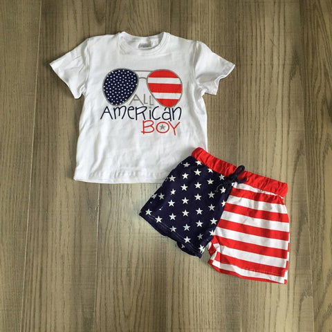 baby boy summer july 4th outfit boys American boy shirt with US flag short baby children independence day clothing