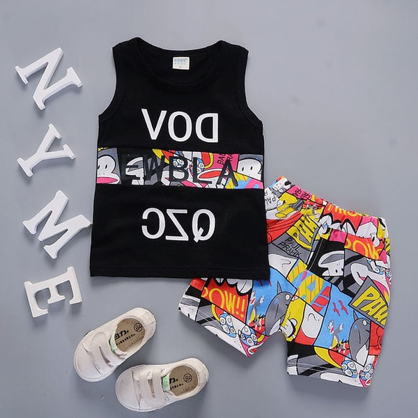 Cotton Boys Clothes Sets Suit For Boy Summer Shirts Shorts 2 pieces Suit Children Set Clothing Kids New baby Toddler 1 year Wear
