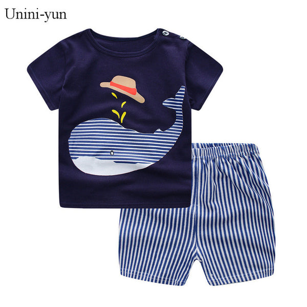 Baby Boys Clothes Sets Children Clothing Summer Short Sleeve Tracksuit for Boys Sport Suits Animal Costume for Kids Clothes