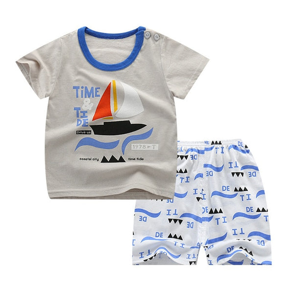 Baby Boys Clothes Sets Children Clothing Summer Short Sleeve Tracksuit for Boys Sport Suits Animal Costume for Kids Clothes