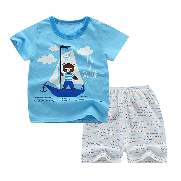 Baby Boys Clothes Sets Children Clothing Summer Short Sleeve Tracksuit for Boys Sport Suits Animal Costume for Kids Clothes