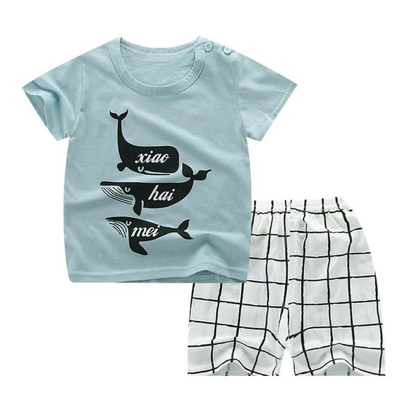 Baby Boys Clothes Sets Children Clothing Summer Short Sleeve Tracksuit for Boys Sport Suits Animal Costume for Kids Clothes