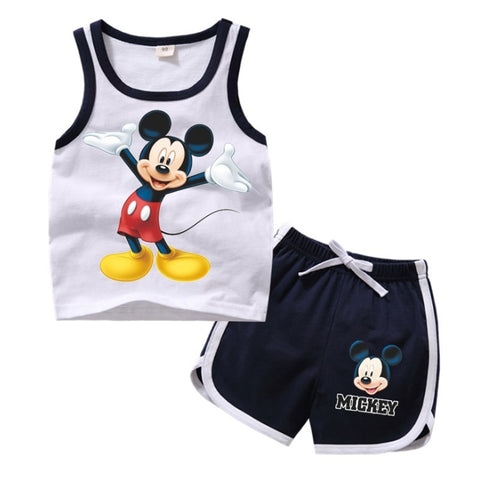 Summer children clothing sets toddler girls Elsa clothing sets top+pant 2Pcs/sets kids casual clothes boys Mickey sport suits